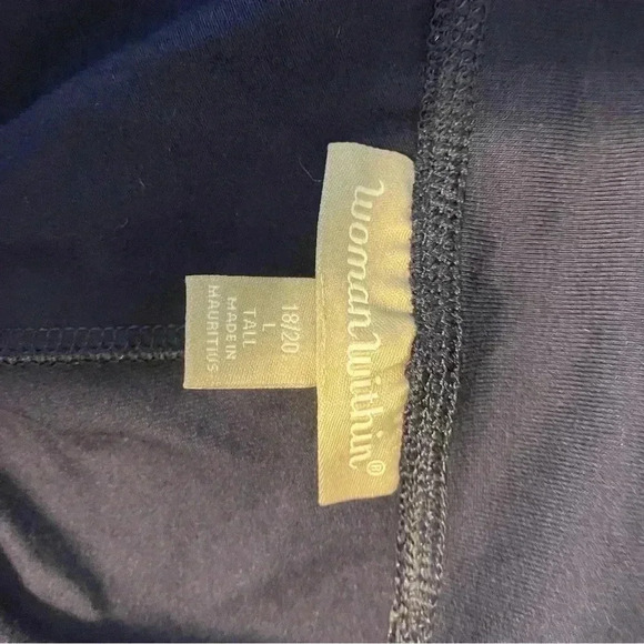 Woman Within Wide Waistband Pull On Pants Size 18/20 Tall Blue - Picture 3 of 7